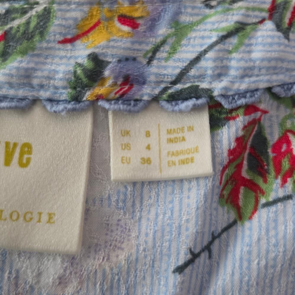 Maeve by Anthropologie Long-sleeved Boho Floral Blouse size 4 - Picture 5 of 8